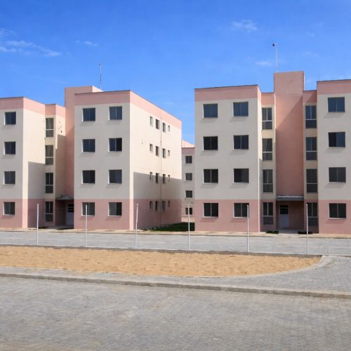 Detalhes da fachada e acabamento externo do Residencial Ourimar_